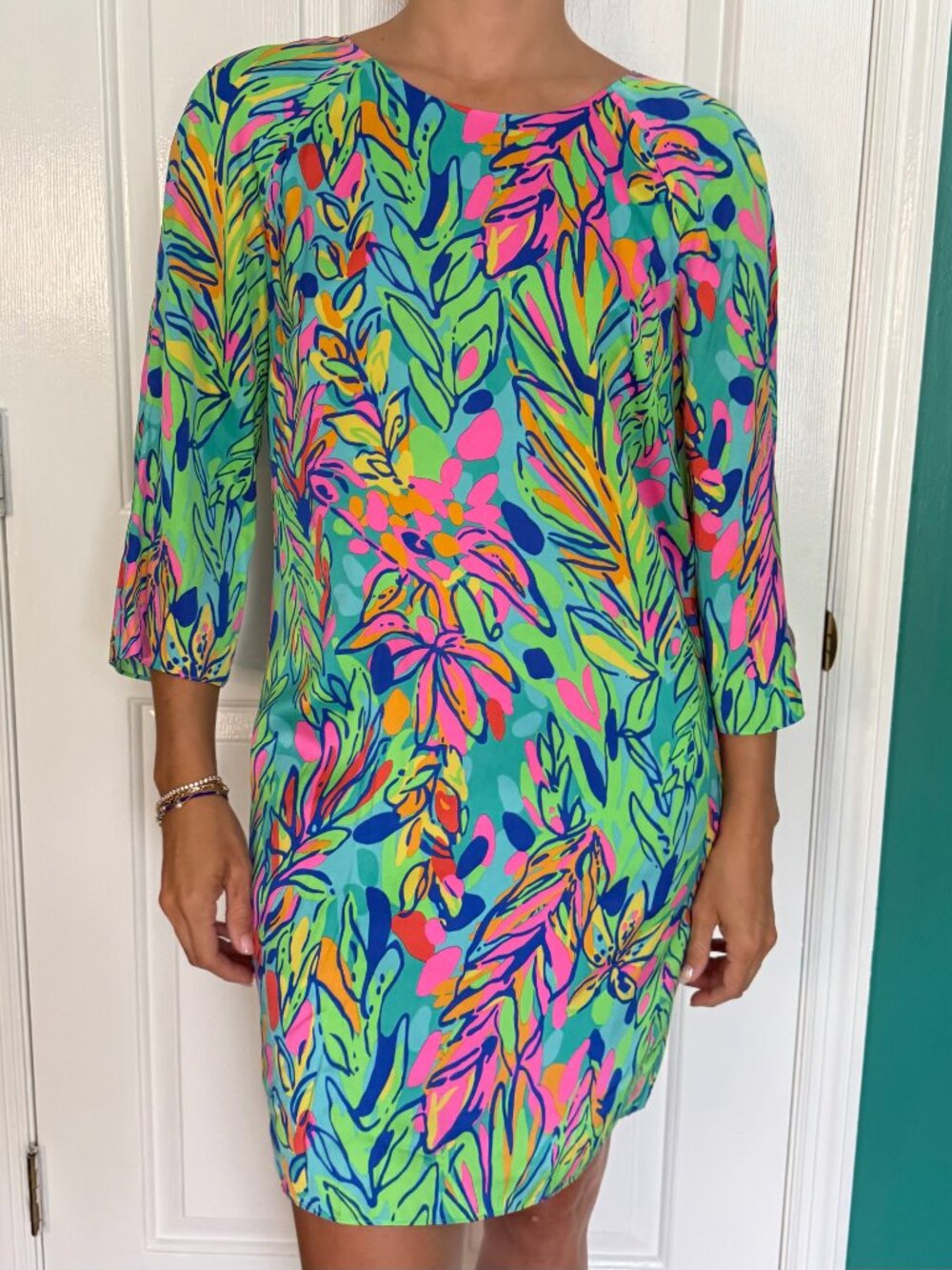 Lilly Pulitzer Carol Shift Dress Multi Hot Spot Print